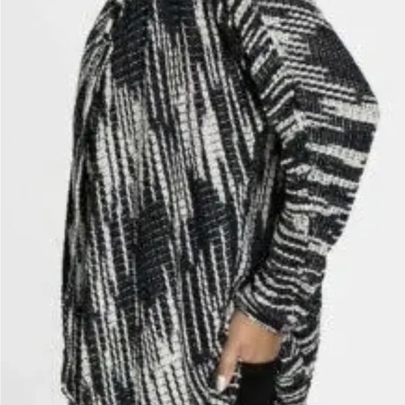 Nic + Zoe ENGRAVING CARDIGAN Drapey  Size PP Black White - Picture 5 of 8
